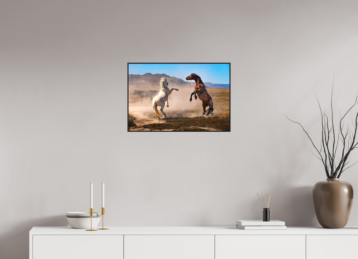 24 x 16″, Metal Art Box 2" Black Dance with the Wild Ones