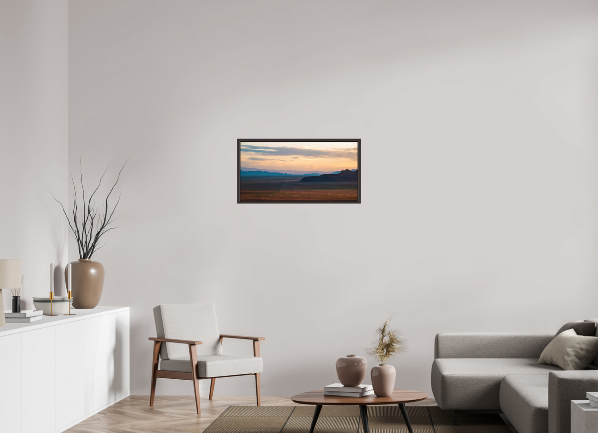 32 x 16″, Metal Frame Floater Alder Brown The Scar