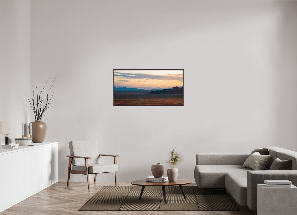48 x 24″, Metal Frame Floater Alder Brown The Scar