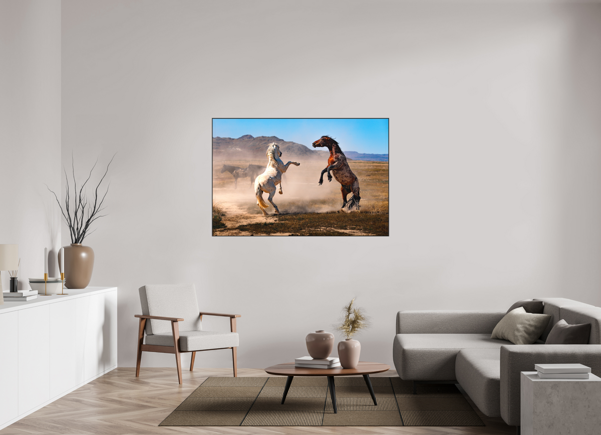 60 x 40″, Metal Art Box 2" Black Dance with the Wild Ones