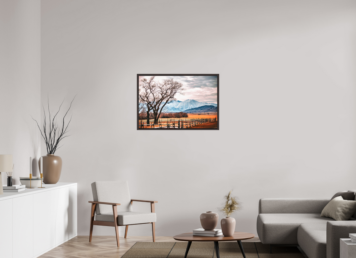 36 x 24″, Metal Frame Floater Alder Brown The Space Between