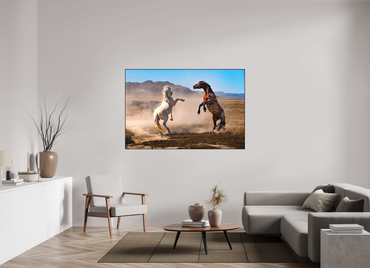 66 x 44″, Metal Art Box 2" Black Dance with the Wild Ones