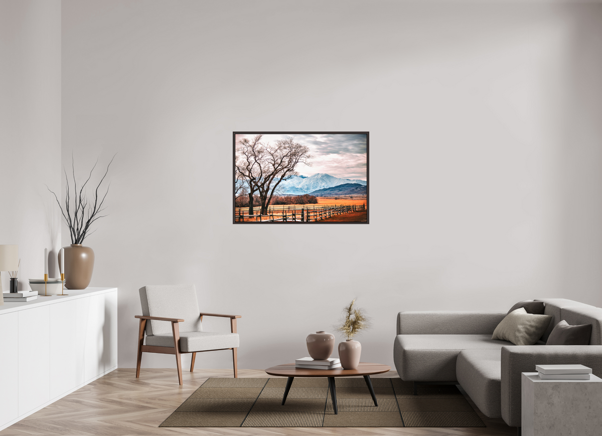 45 x 30″, Metal Frame Floater Alder Brown The Space Between