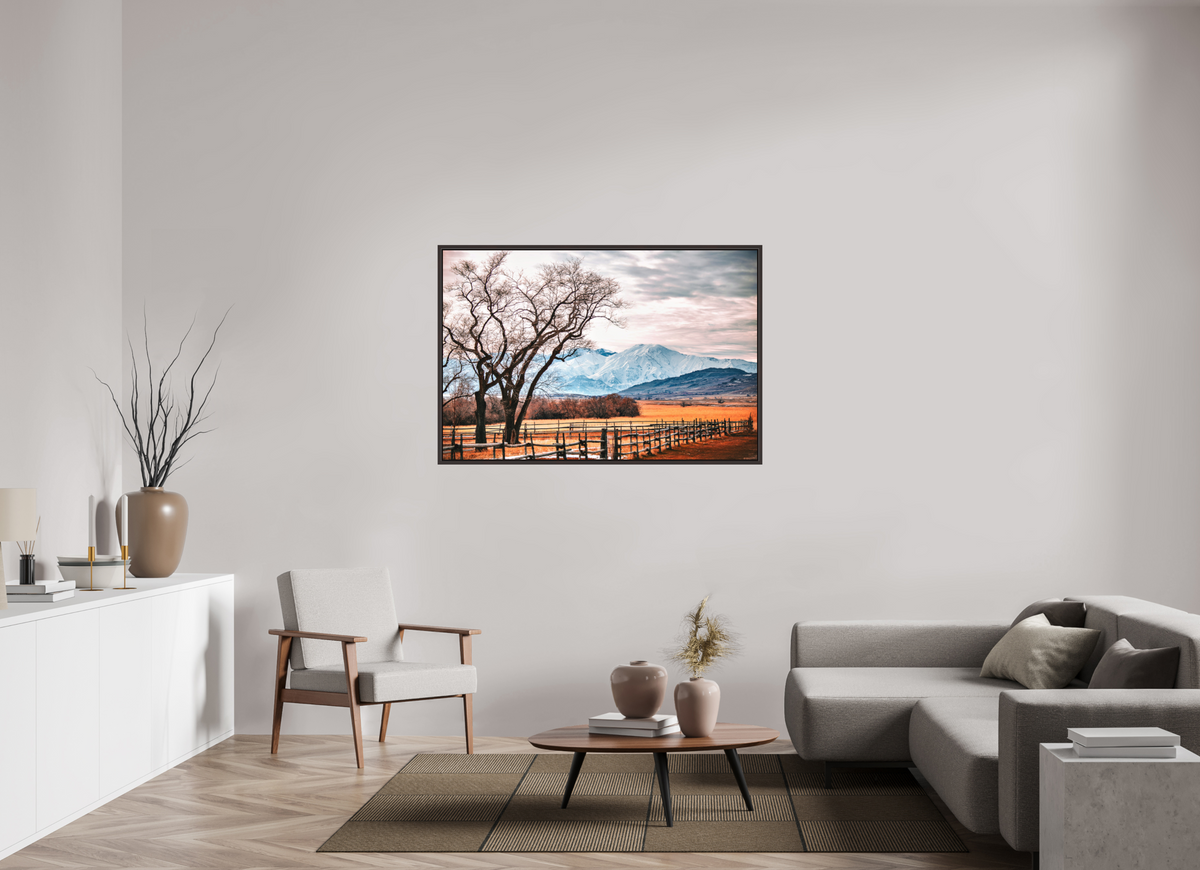 54 x 36″, Metal Frame Floater Alder Brown The Space Between